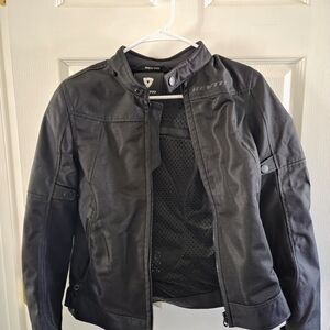 REV'IT! Women's Black Perforated Leather Motorcycle Jacket